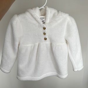 White fuzzy poncho cape coat